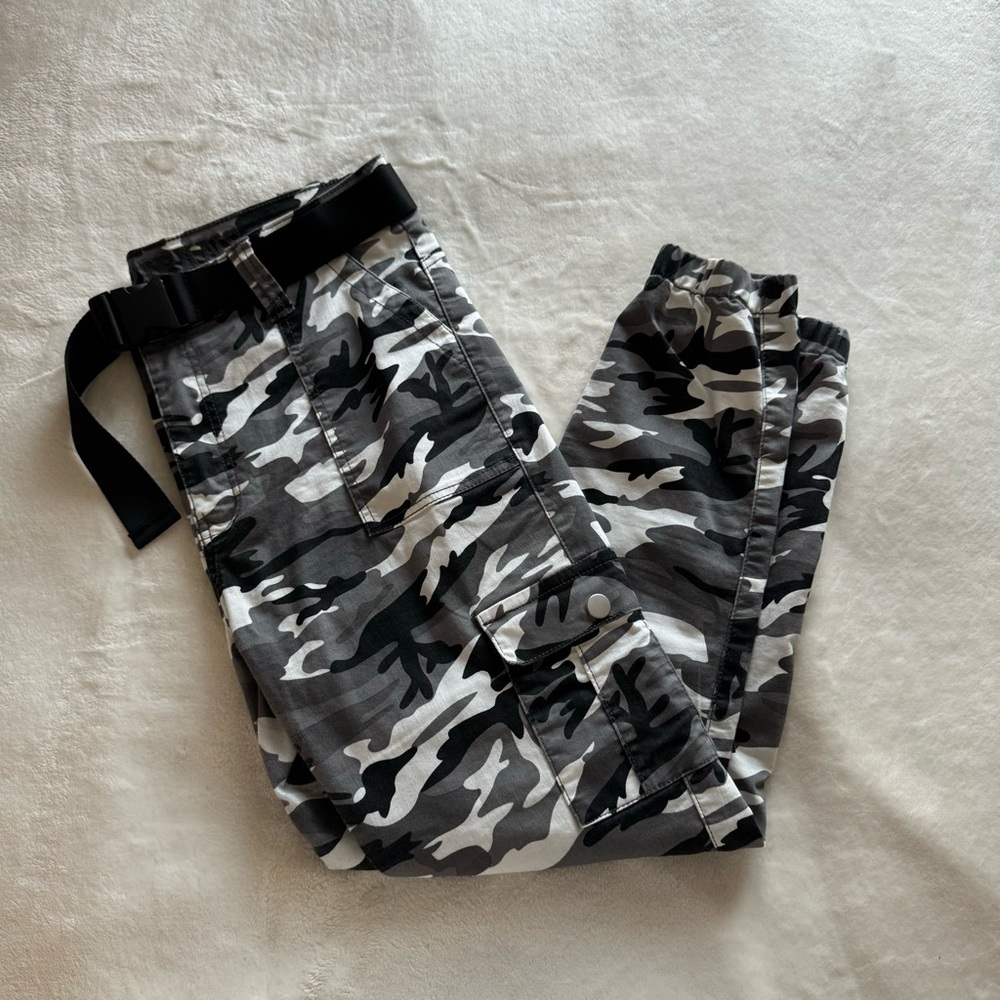 VIP Jeans - Black Camo Cargo Jogger Pants